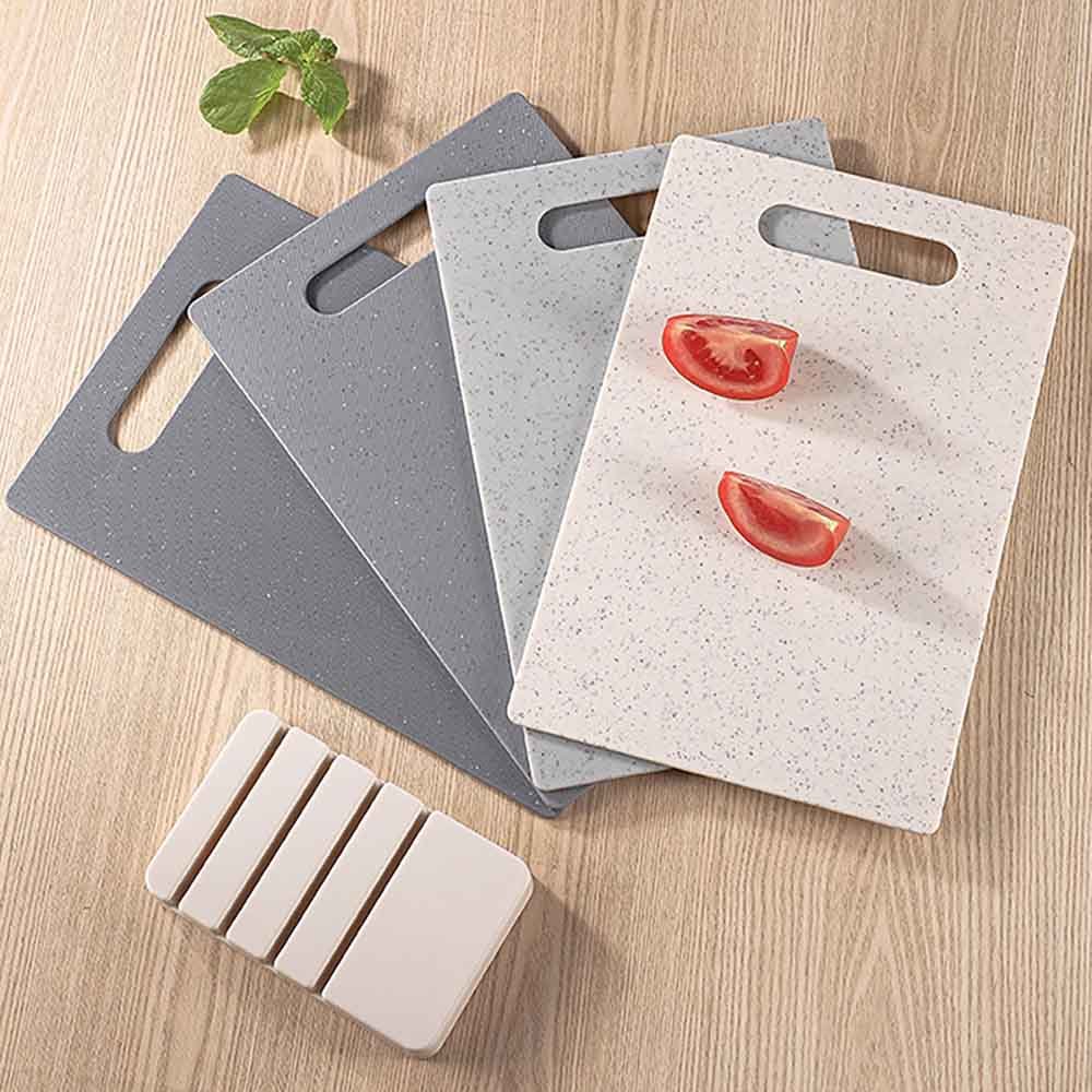 4-Piece Plastic Cutting Board Set with Mini Stand