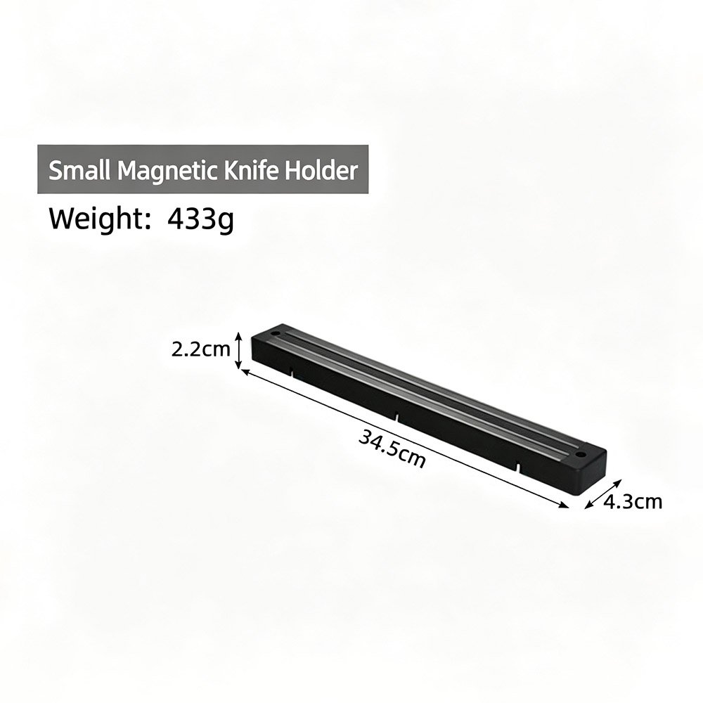 Wall-Mounted Magnetic Knife Holder with Hooks