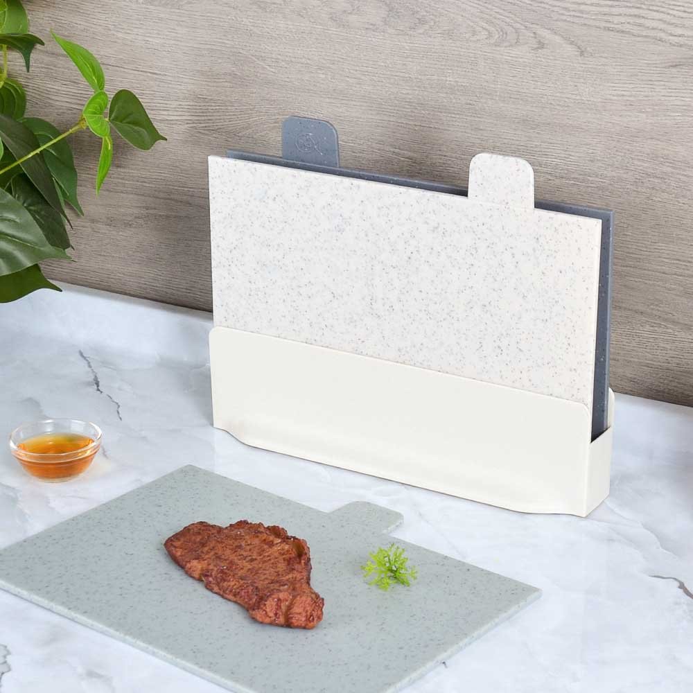 3-in-1 Color-Coded Cutting Board Set with Storage Stand