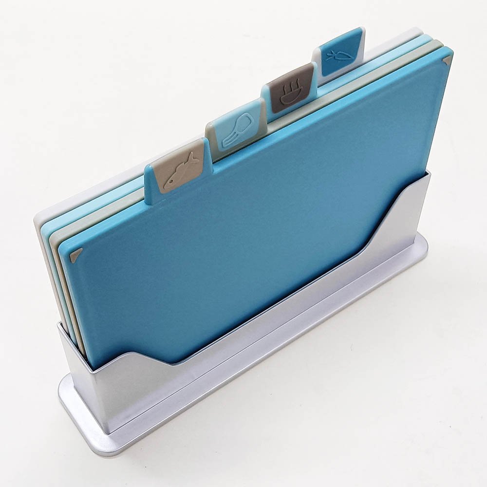 4-Piece Color-Coded Plastic Cutting Board Set