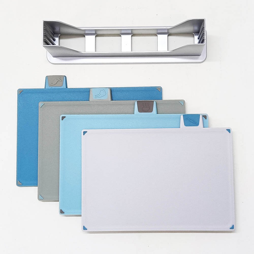 4-Piece Color-Coded Plastic Cutting Board Set