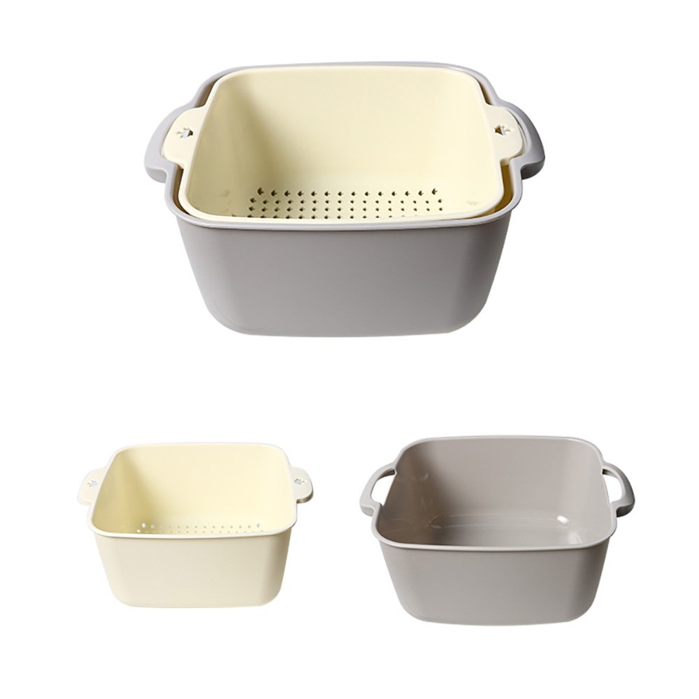 Square Kitchen Strainer Basket 2-Piece Set