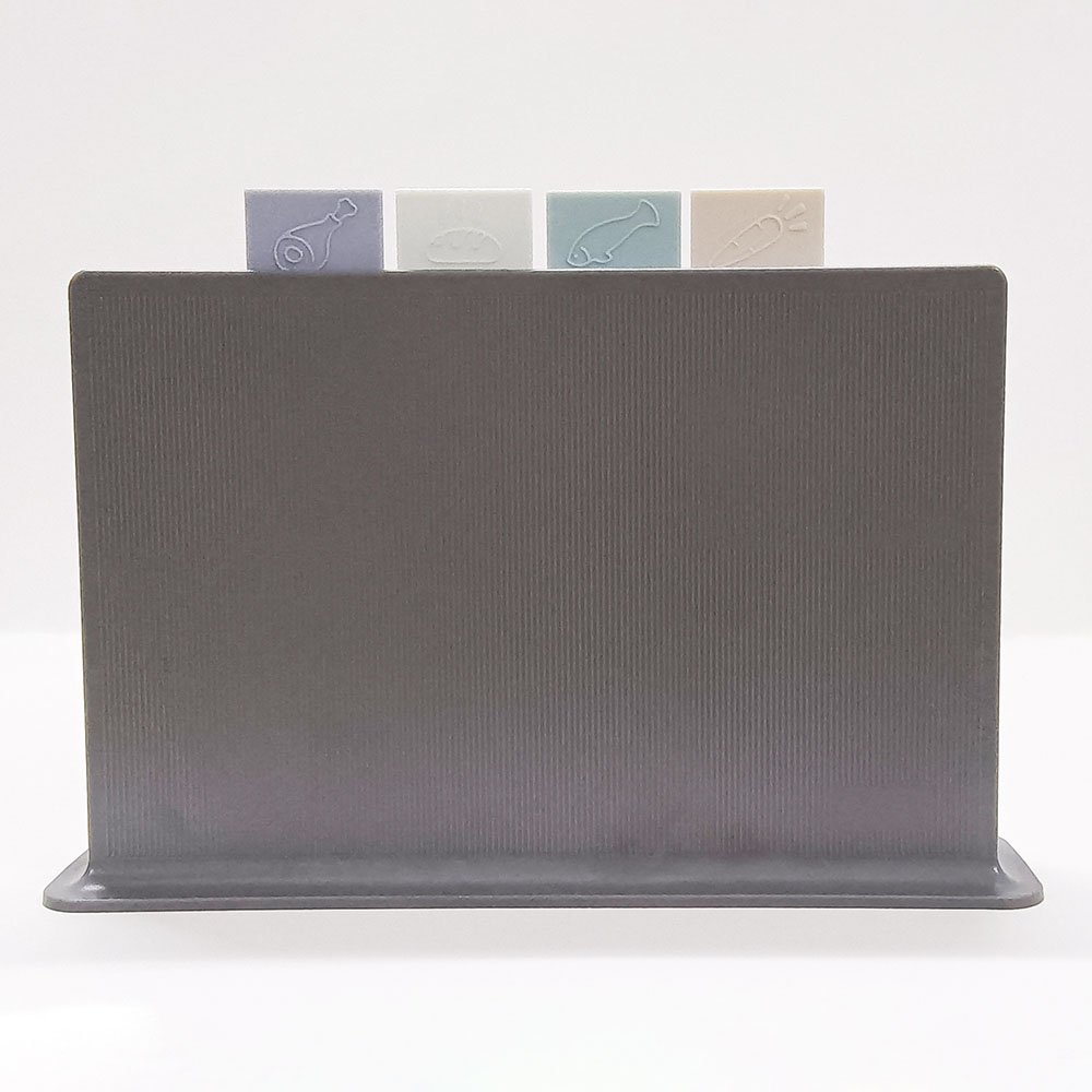 4-Piece Cutting Board Set with Stand & Knife Slot Holder