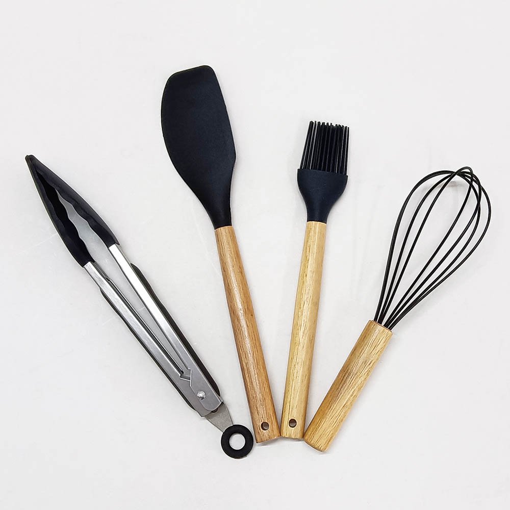 4-Piece Black Non-Stick Silicone Utensil Set
