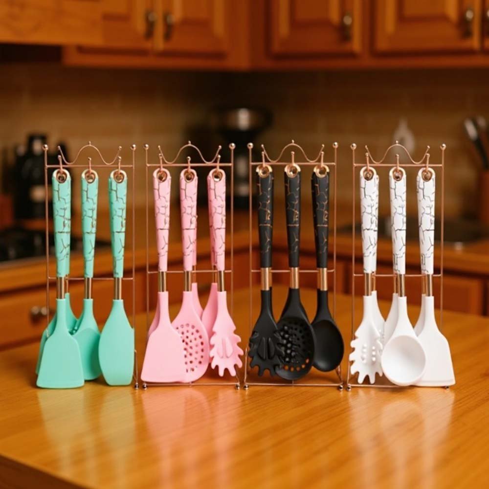 7-Piece Silicone Kitchen Utensil Set with Holder