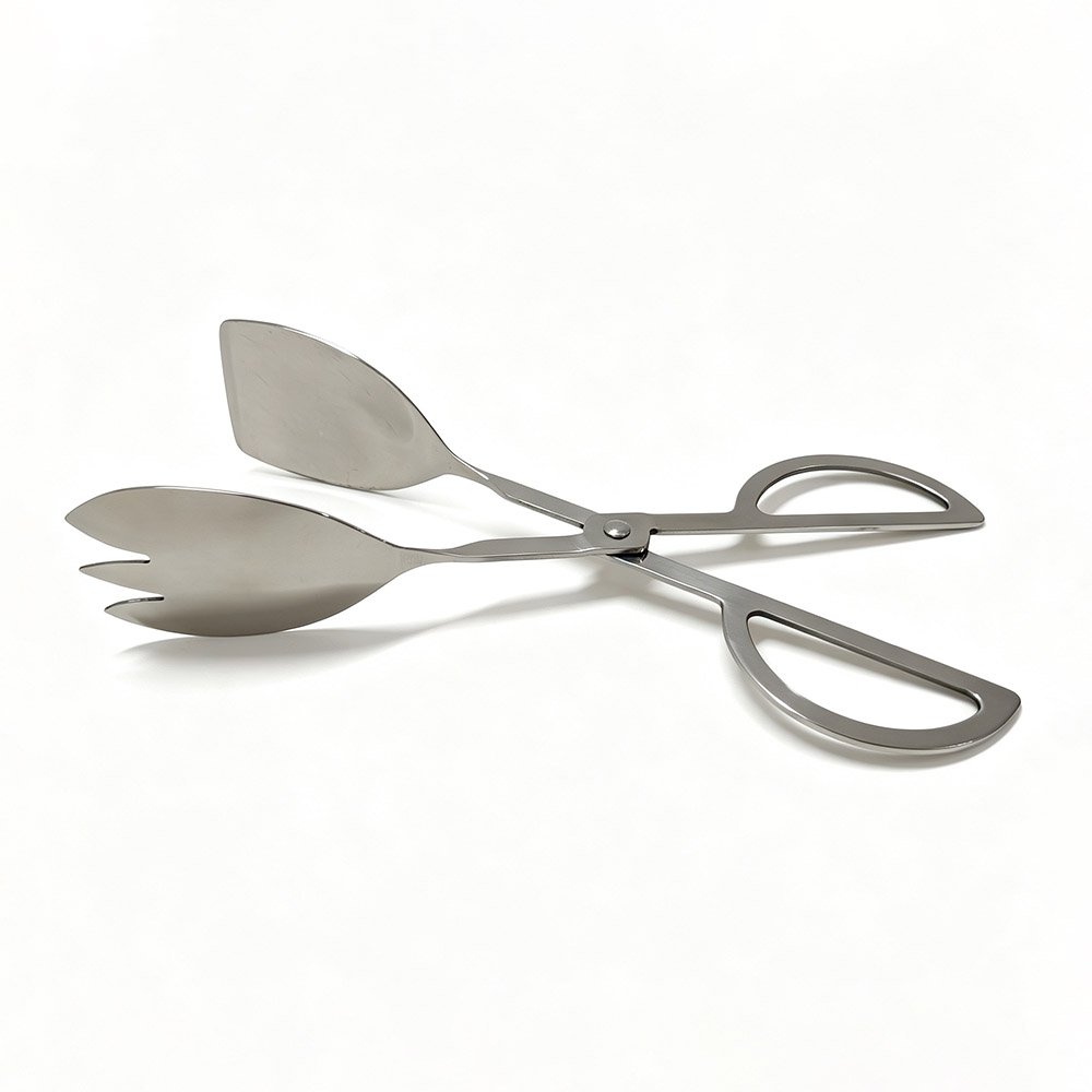 Scissor-Style Stainless Steel Food Tongs