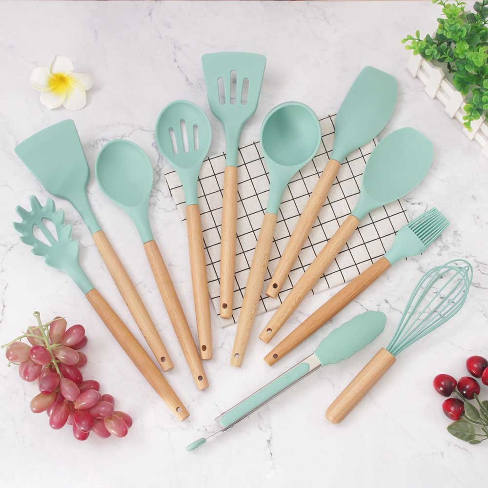 12-Piece Non-Stick Cookware Silicone Kitchen Utensil Set