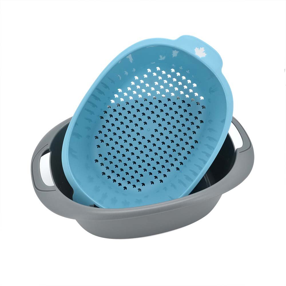 Oval Double-Layer Vegetable Strainer Basket