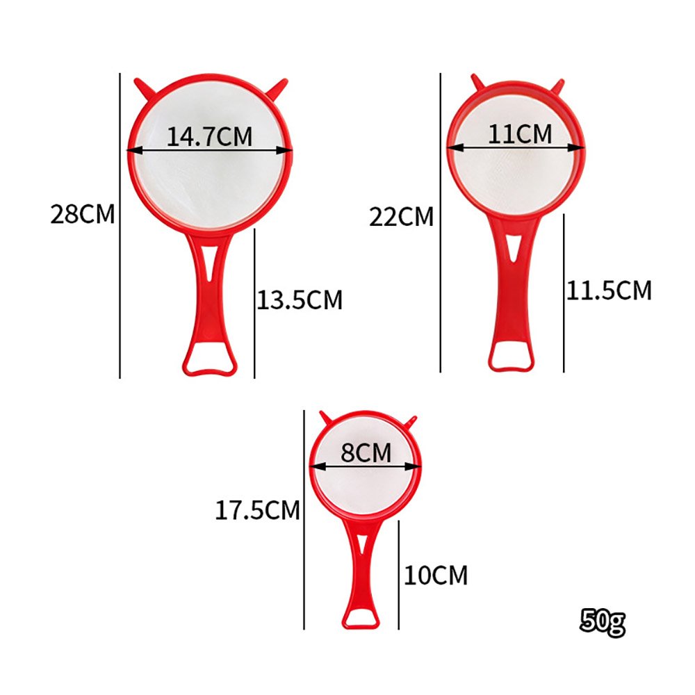 3-Piece Plastic Filter Sieve Set