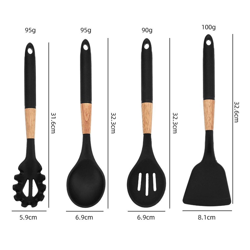 7-Piece Silicone Utensil Set with Sun or Moon Shaped Stand