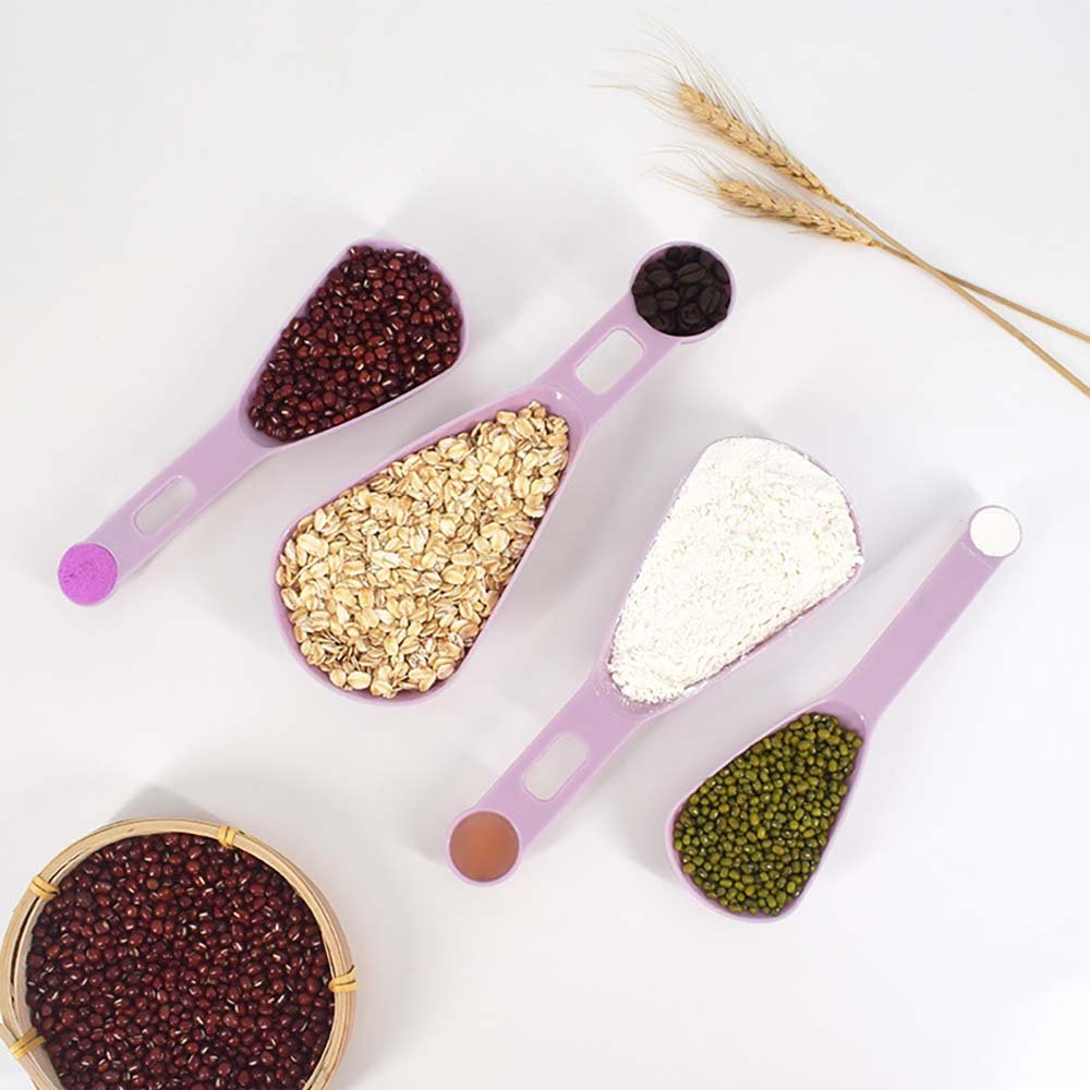 4-Piece Multi-Color Double-End Measuring Cup & Spoon Set
