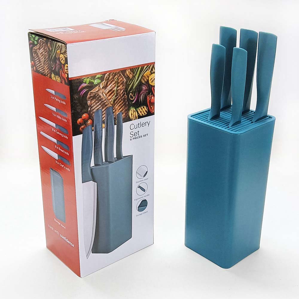 5-Piece Stainless Steel Kitchen Knife Set with Universal Block