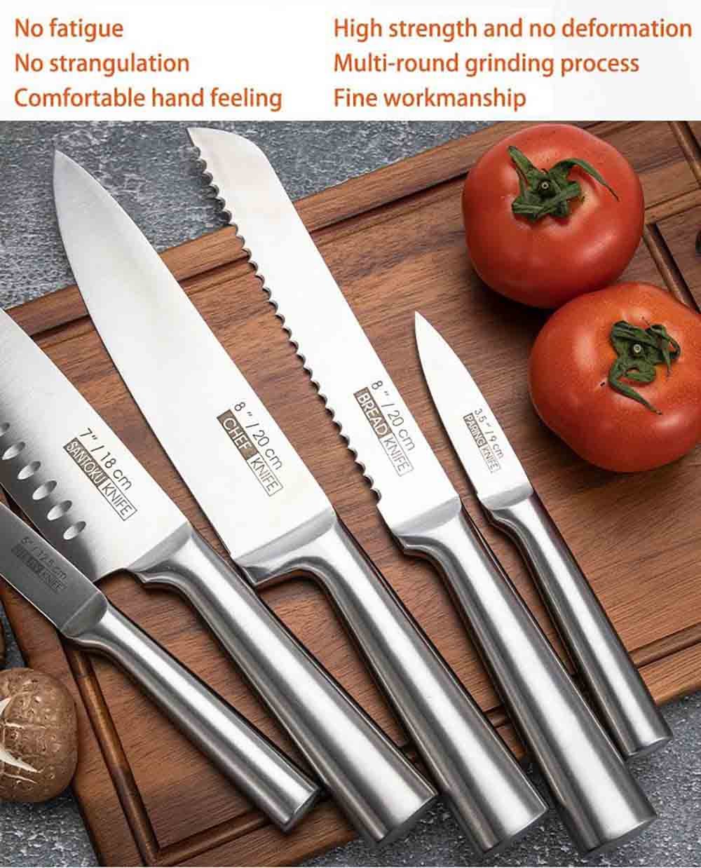 5-Piece Stainless Steel Hollow Handle Knife Set