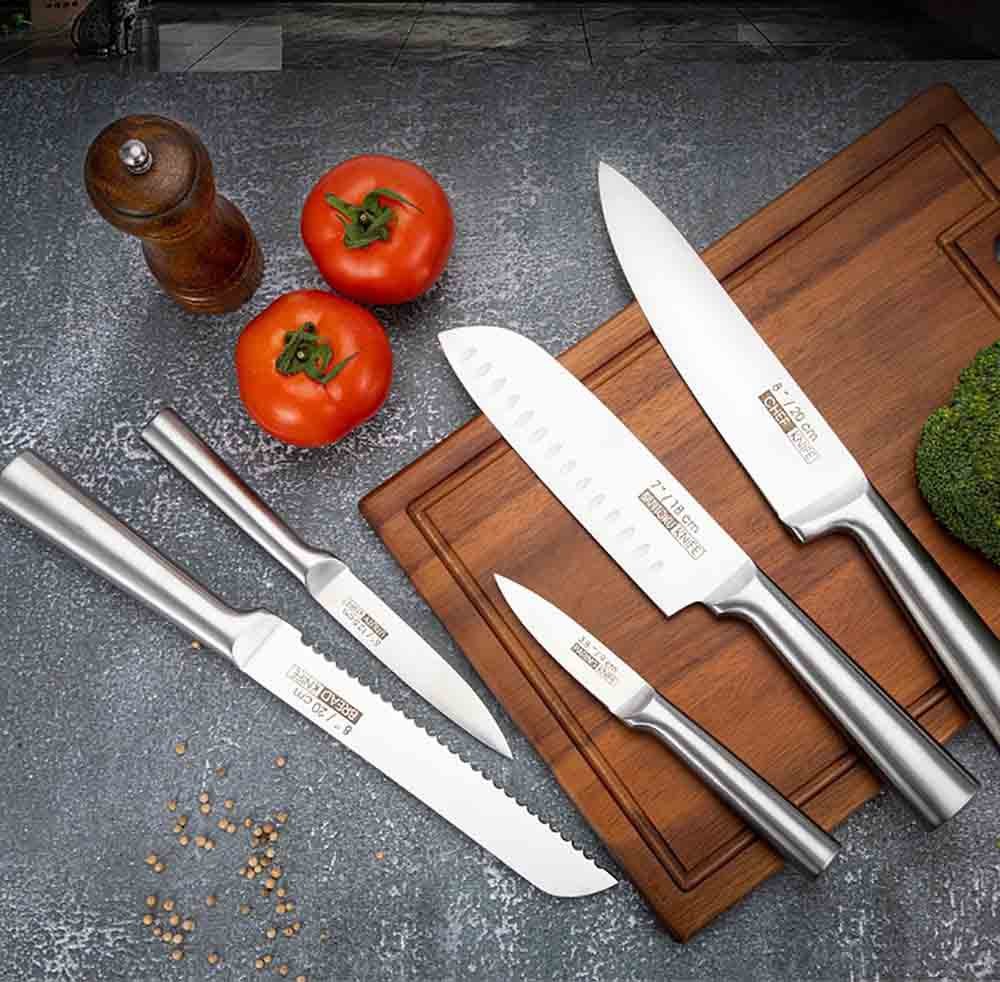 5-Piece Stainless Steel Hollow Handle Knife Set