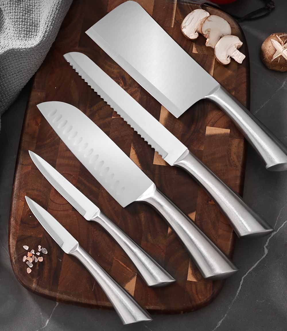 Stainless Steel Knife Set with Rotating Stand