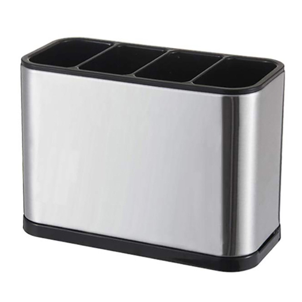 4-Compartment Stainless Steel Cutlery Draining Organizer