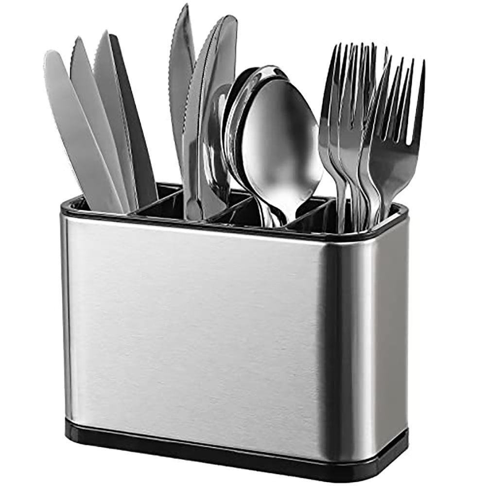 4-Compartment Stainless Steel Cutlery Draining Organizer