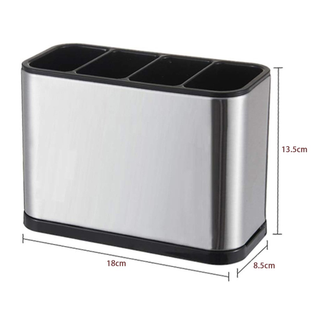 4-Compartment Stainless Steel Cutlery Draining Organizer