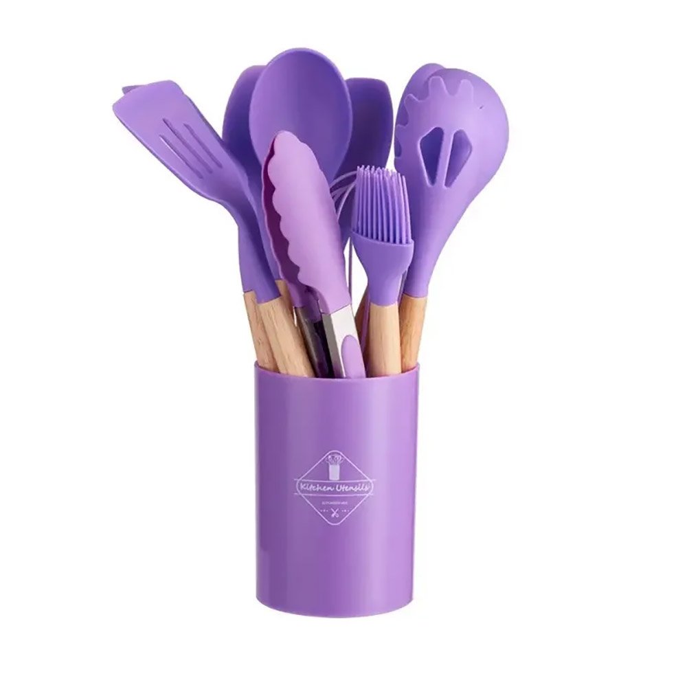 12-Piece Non-Stick Cookware Silicone Kitchen Utensil Set