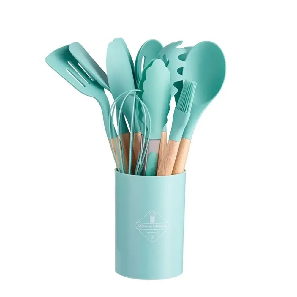 12-Piece Non-Stick Cookware Silicone Kitchen Utensil Set