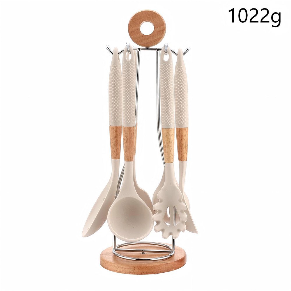 7-Piece Silicone Utensil Set with Sun or Moon Shaped Stand