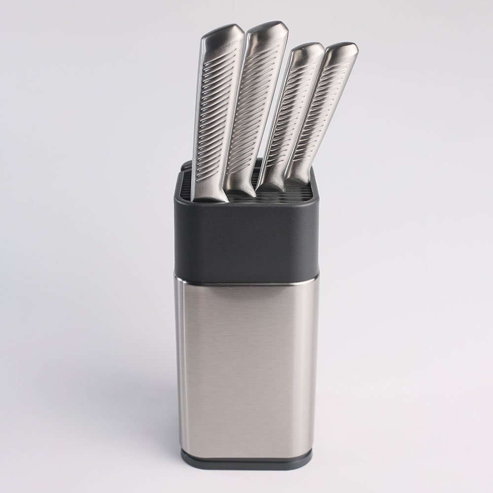 Stainless Steel Knife Set with Universal Block