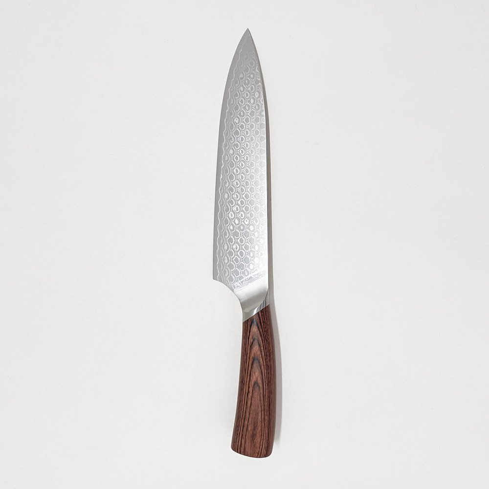 Damascus Chef Knife Pakka Wood Handle
