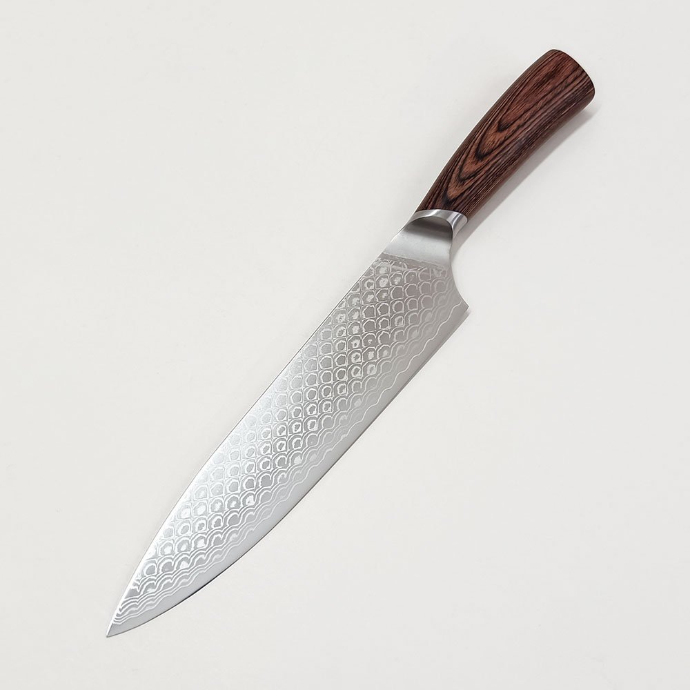 Damascus Chef Knife Pakka Wood Handle