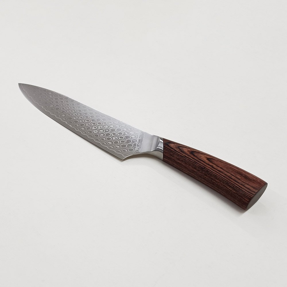 Damascus Chef Knife Pakka Wood Handle