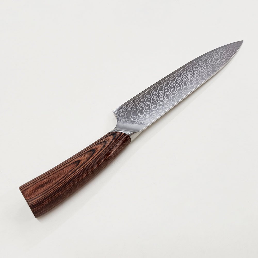 Damascus Chef Knife Pakka Wood Handle