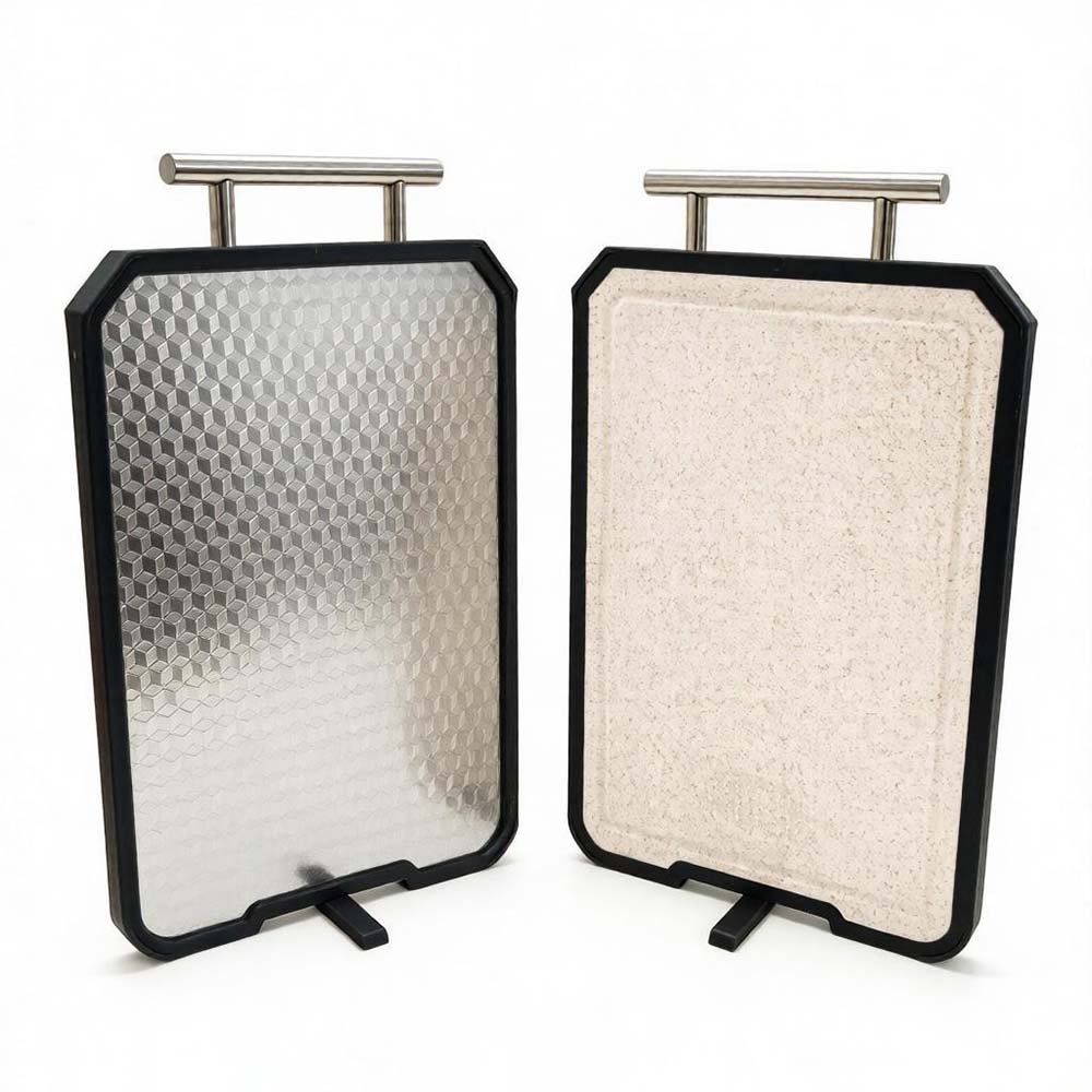 Stainless Steel Diamond Textured Standing Cutting Board