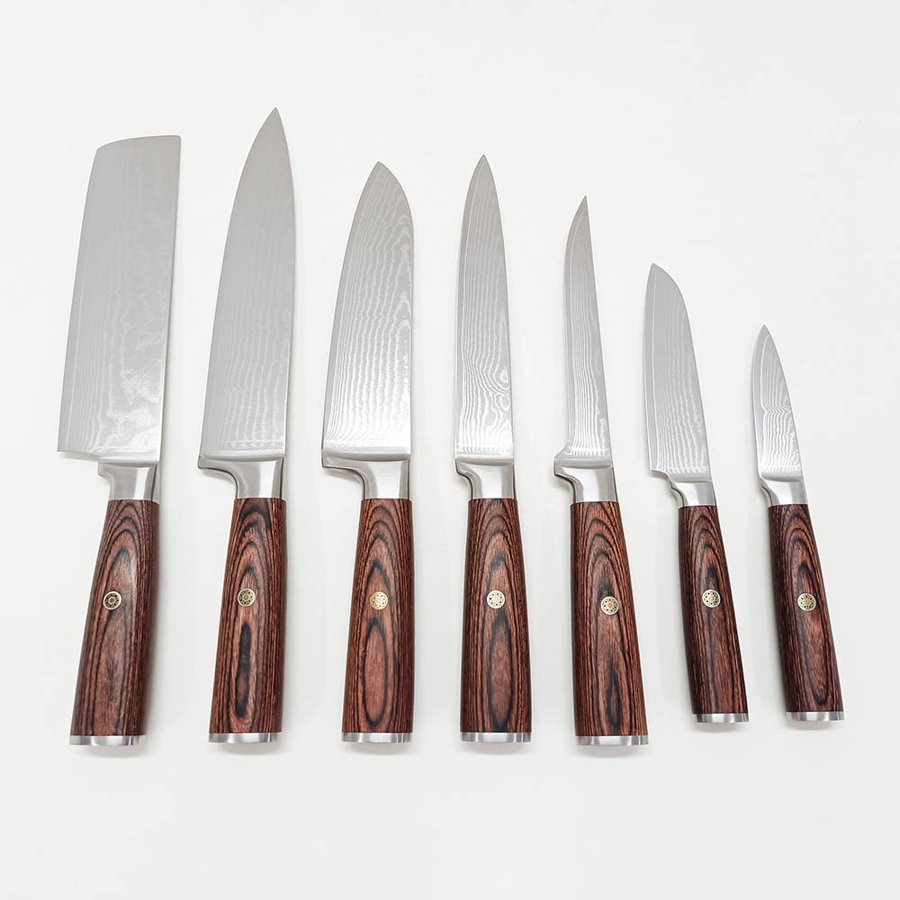 67-Layer Damascus Steel Kitchen Knife Collection