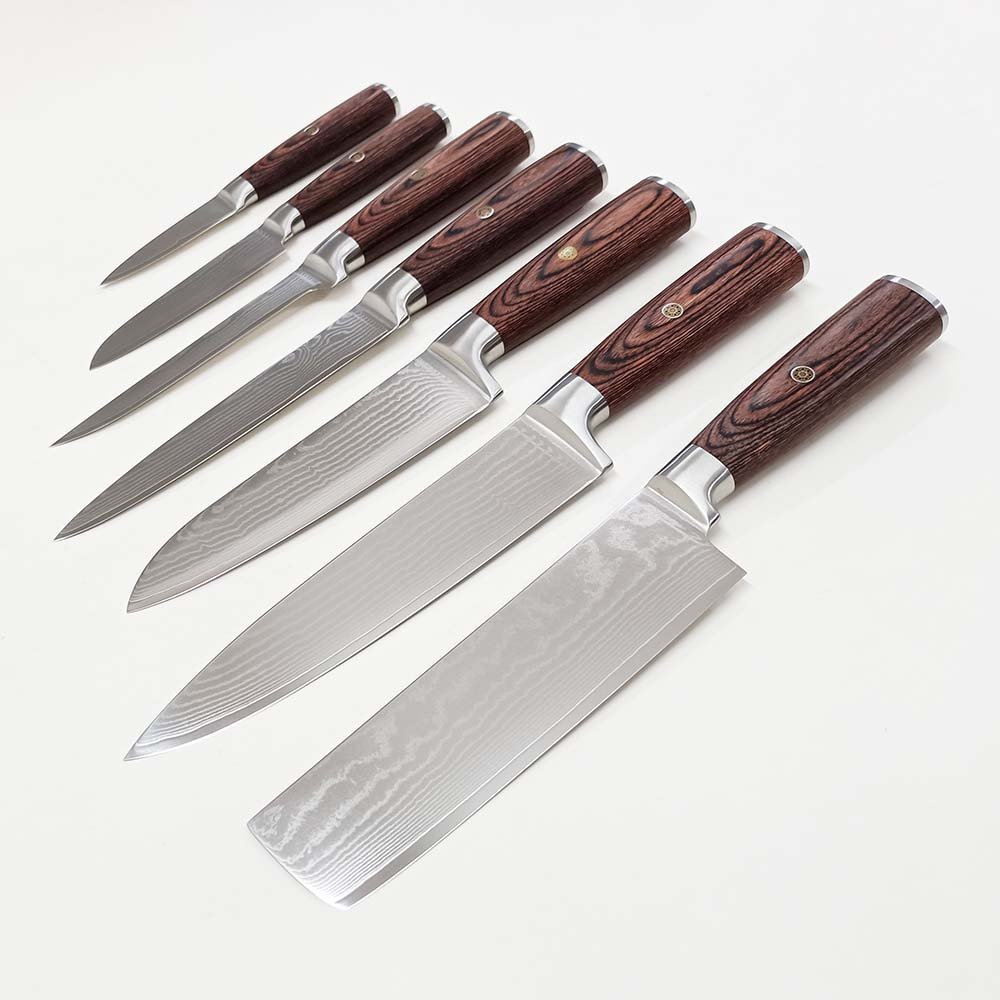 67-Layer Damascus Steel Kitchen Knife Collection